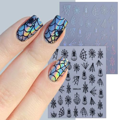 Halloween Nail Stickers Set - Spider Web Self-Adhesive Decals for Nail Art - Variation Halloween-8