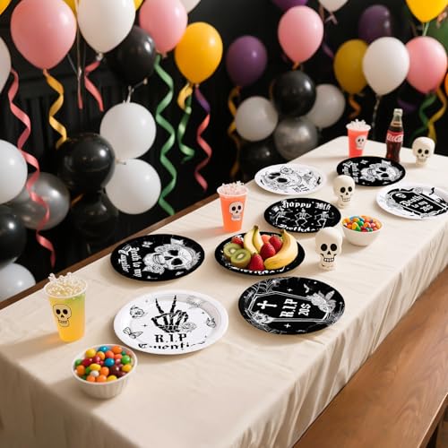 Death to My 20s Gothic Paper Plates - 9 Inch Dark Birthday Party Supplies