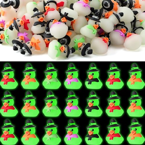 100 Pcs Glow in Dark Halloween Duck Mini Figurines Small Luminous Ducks for Garden & Party Decor - Variation of THIS listing