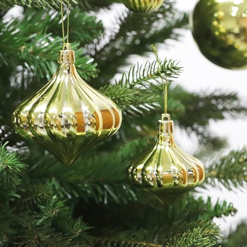 Christmas Ornaments Set with 36PCS Shatterproof Tree Decorations - Gold, 3 Sizes, 7 Styles - Variation: Gold / 36 pcs