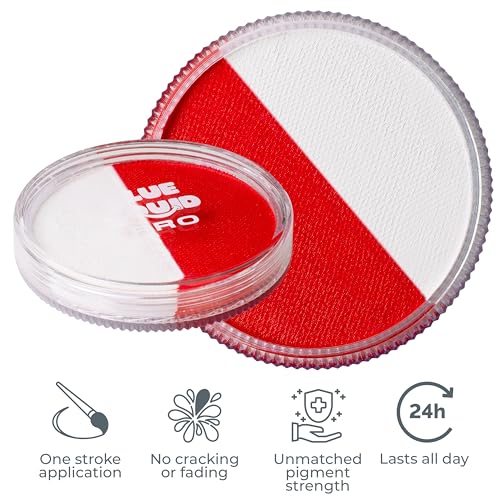 Split Red & White Face & Body Paint – Water-Based Professional Makeup 30g