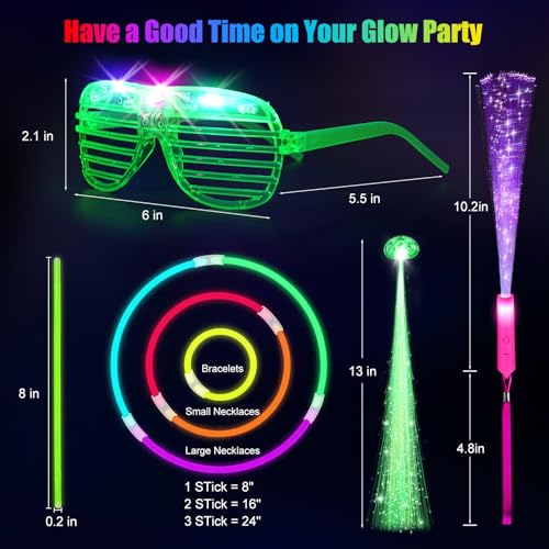 Glow in the Dark Party Supplies Kit - Indoor Outdoor Light-Up Favors