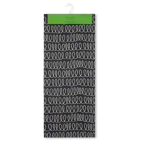 Reversible Cotton Table Runner - Black and Beige, 15x72 Inches - Kate Spade