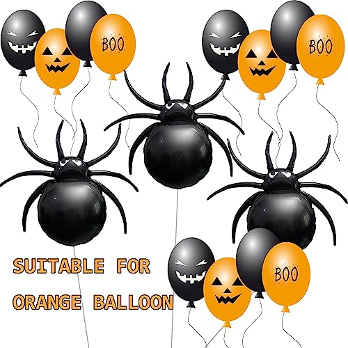 3 Pack Halloween Spider Foil Balloons 32.5 Inch Party Decorations