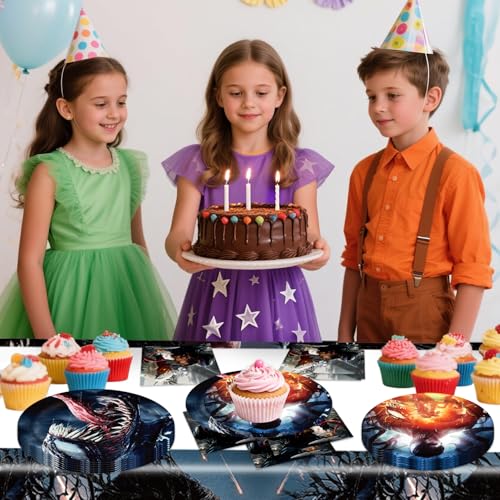 Venom Party Supplies 41 Pack Black - Plates, Napkins, Tablecloth for Birthday