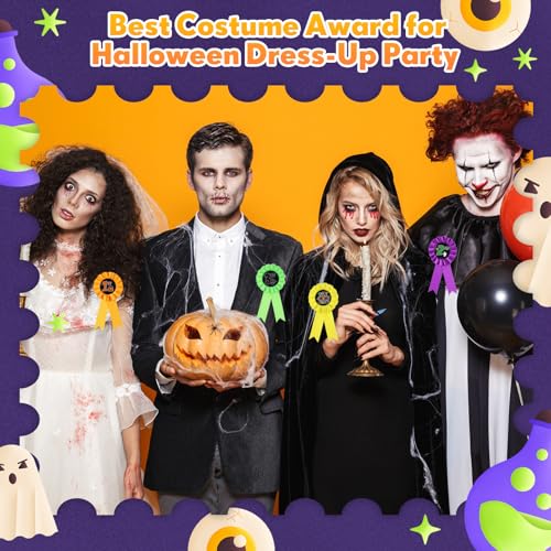 Halloween Award Ribbons Set - 15pcs Prize Ribbons for Costume Contests