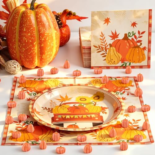 Orange Resin Mini Pumpkins Set of 100 for Fall Thanksgiving Halloween Decor - Variation: Orange