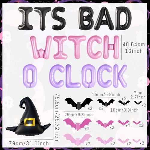 Halloween Witch Balloon Banner and Decor Set - Bad Witch O'clock Theme