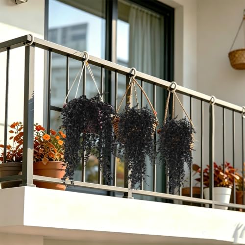 Artificial Hanging Plant Vines - Black Grass Faux Fall Greenery 31.5" with 5 Stems - Variation of Black Grass / Hanging Plants Without Lights