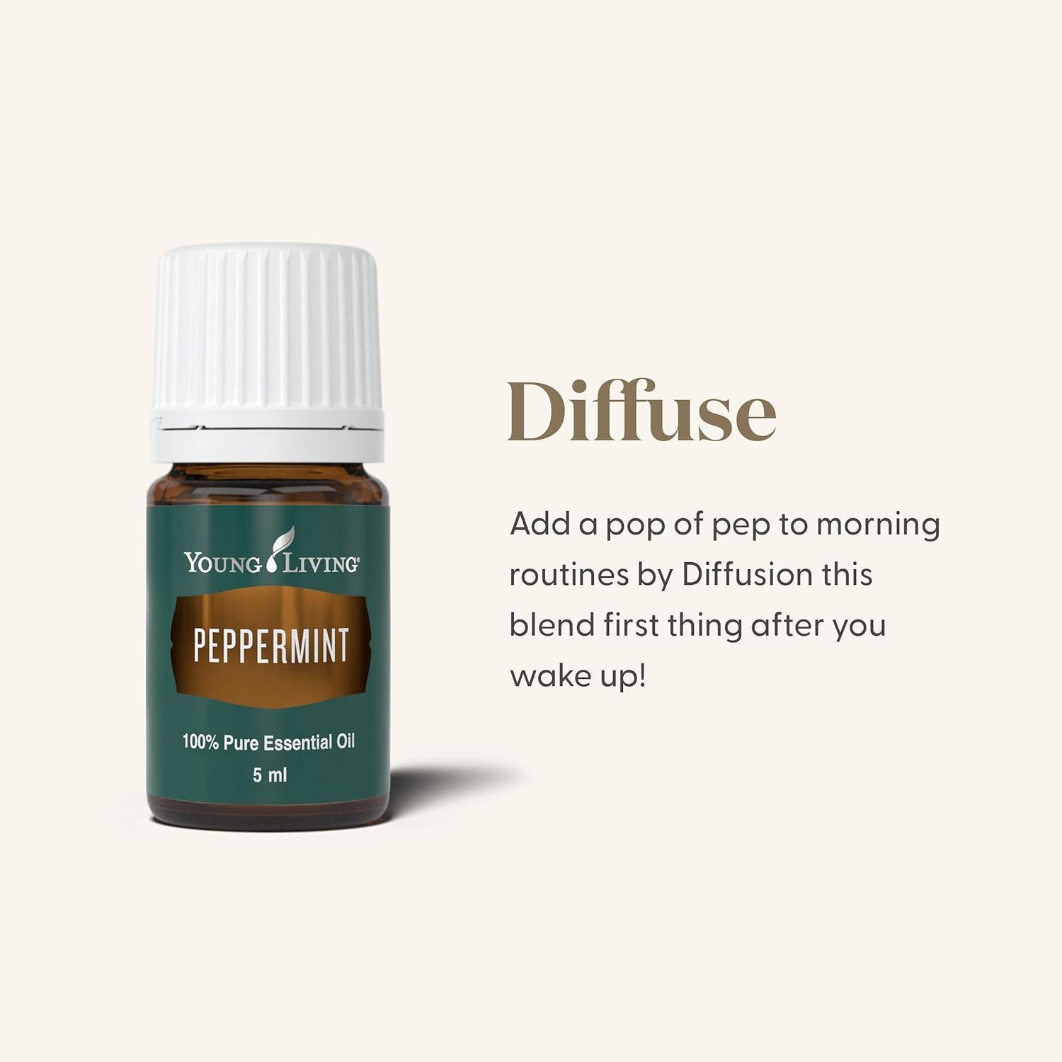 Young Living Peppermint Essential Oil - Refreshing Mint Aroma for Invigoration & Clarity | 5 ml