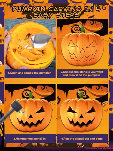 Halloween Pumpkin Carving Kit 27pcs for Adults Kids Safe & Easy