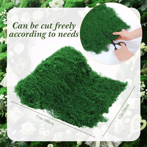 Artificial Moss Table Runner Halloween Enchanted Party Decor - Dark Green