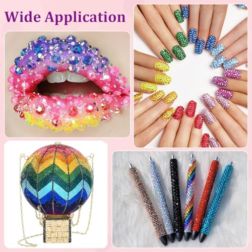 Jelly Multicolored 3mm & 4mm Rhinestones Bedazzling Kit with Glue - 46000 Pcs