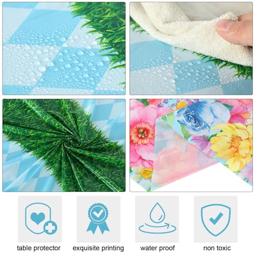 Wonderland Plastic Tablecloth 108x54 Inches for Tea Party and Events - 6 Pack
