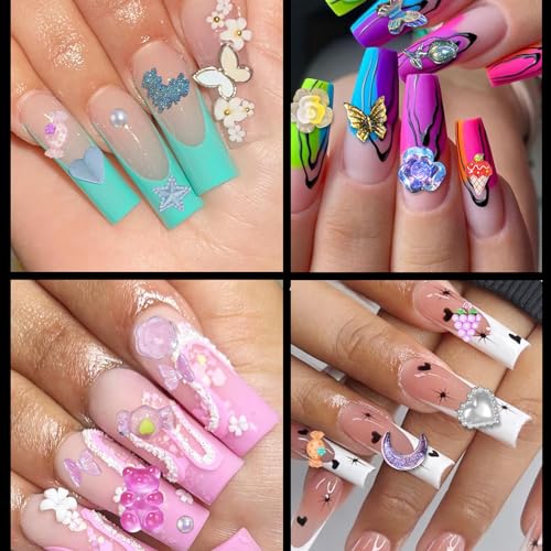 3D Bear Candy Nail Charms - Assorted Color Lollipop Butterfly Nail Art - Variation C1-bear