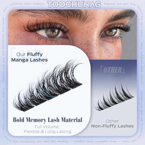 Manga Fluffy Eyelash Clusters - 10-16mm Wispy D Curl Fake Mink Lashes - DIY Natural & Glam Looks