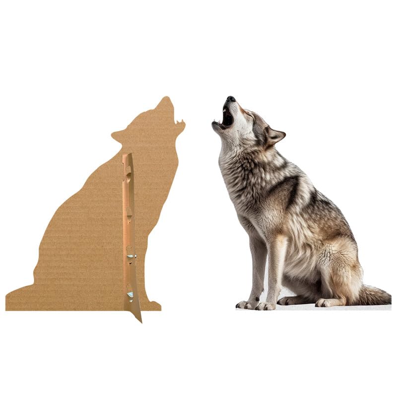 Life Size Wolf Cardboard Cutout Standee - Feline & Animal Support Decor