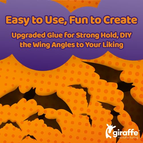 Halloween 3D Wall Decor Bats Pack - Reusable Felt & PVC Stickers, 4 Sizes