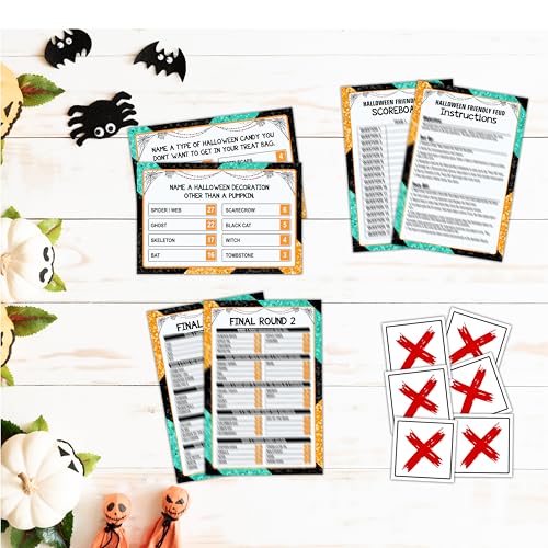 Halloween Friendly Feud Game - Colorful Family Trivia Board Game for Groups