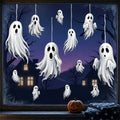 Halloween Ghost Static Cling Decals - Removable Window Decorations 11.8x39.3 Inches