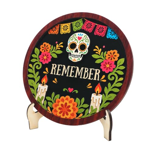 Dia de los Muertos Decorations Layered Wooden Ofrenda Centerpiece - Black