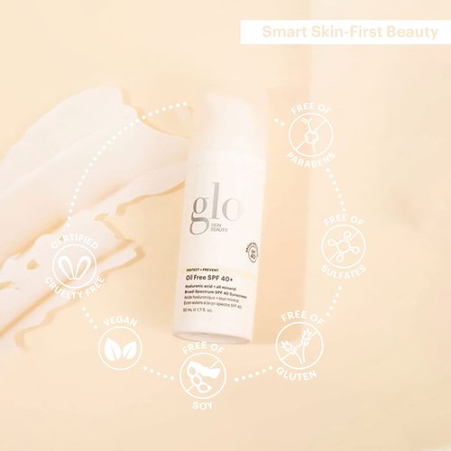 Glo Skin Beauty Mineral Sunscreen SPF 40+ | Oil-Free Hydrating Face Moisturizer, 1.7 Fl Oz