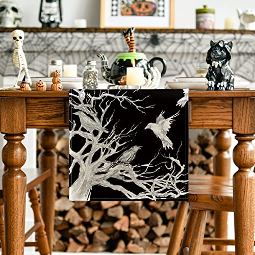 Halloween Table Runner 13x72 Inch Silver Polyester Home Party Decor