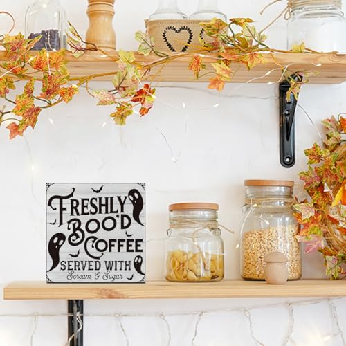 Halloween Decorations Sign Indoor Tub1911 - Bood Variation - Ghost Coffee Theme
