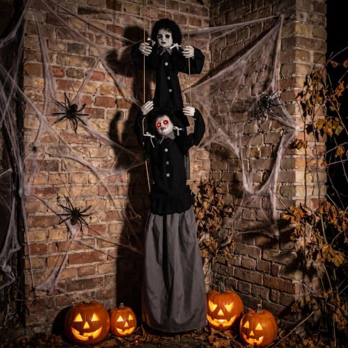 6ft Halloween Scary Swinging Outdoor Decoration with Eerie Twins Dolls