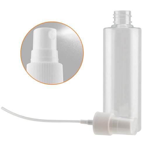 SINJEUN 50 Pack Clear Plastic Spray Bottles with Caps, 4 oz Spray Bottles Mist Sprayer, Refillable Empty Fine Mist Spray Bottle Mini Travel Size Spray Bottles, Leak Proof and BPA-Free