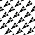 Pirate Banner Flags Set - Black White Skull Party Decorations, 32.8 ft, 24 Pcs