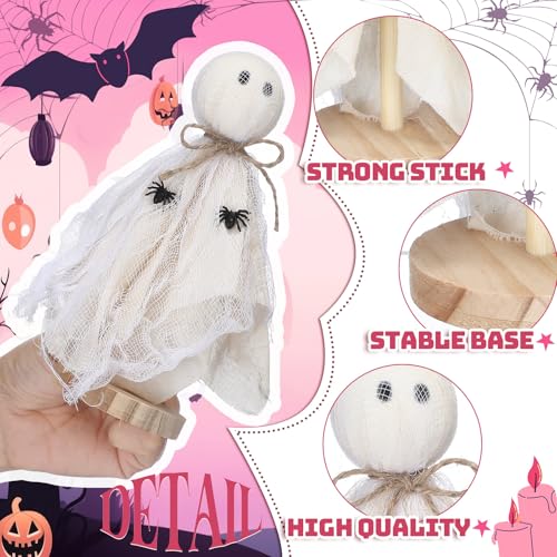 Pink Ghost Primitive Halloween Decorations Set of 3 - Creepy Variant