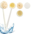 INOVER 3-in-1 Long Handle Bath Brush Set – Back Scrubber, Shower Brush & Loofah Sponge, Exfoliating Body Brush with Non-Slip Handle for Wet or Dry Use