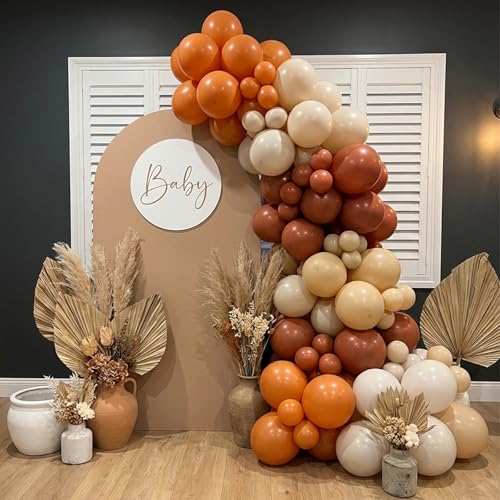 Burnt Orange Balloon Set - 129pcs Latex Balloon Kit for Parties, Weddings & Fall Decor - Variation: Burnt Orange / 1