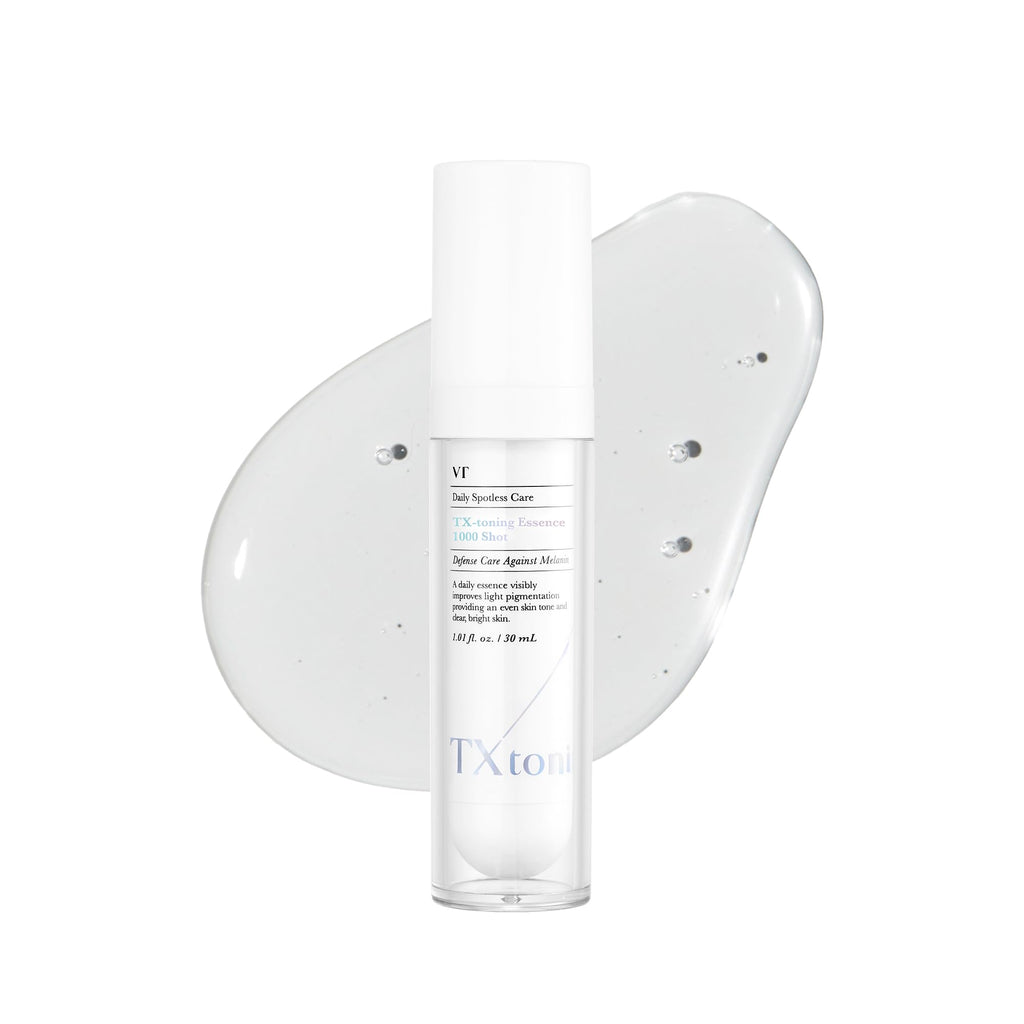 VT COSMETICS TX Toning Essence 1000 Shot, Tranexamic Acid Serum with Niacinamide, Glutathione for Radiant Glass Skin Face, Dark Spots, Sun Spots, Age Spots, Acne Scar, Korean Skin Care (1.01 fl. oz.)