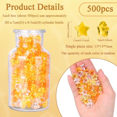 Orange Star Acrylic Vase Fillers - 500PCS Fall Halloween Decor