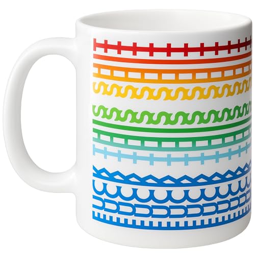 Hidden Message Ceramic Coffee Mug 11oz Rainbow Rune Pattern Gift