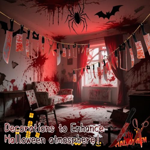 Halloween Bloody Weapon Banner Set - Horror Knife Party Decorations