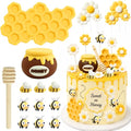 Bee Cake Topper 19-Piece Honeybee & Honeycomb Cake Decorations - Variation 4