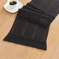 Black Table Runner 12x71 Inches with Tassels Boho Rustic Farmhouse Decor