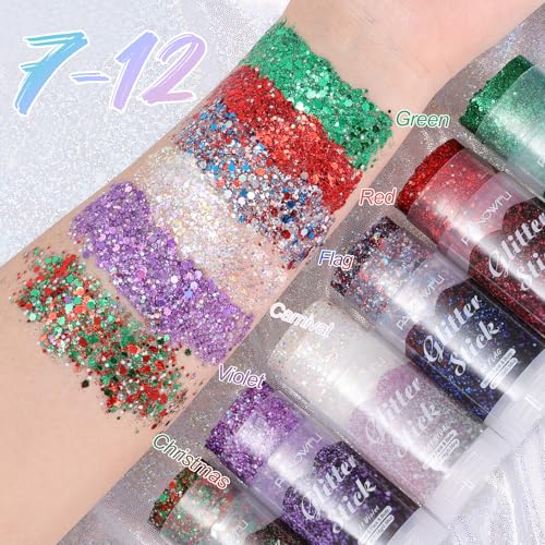 Red Body Glitter Stick for Face & Hair - Festival Makeup, Long-Lasting, Easy to Apply
