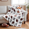 Halloween Football Throw Blanket & Ghost Pillow Set - Cozy Holiday Decor