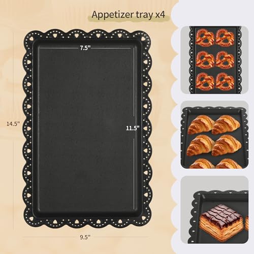 NWK 5-Piece Black Cupcake Stand & Appetizer Trays Set - Reusable Party Serveware