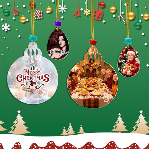 Sublimation Blanks for Christmas & Holiday Decorations - 48 Pcs PVC Ornaments