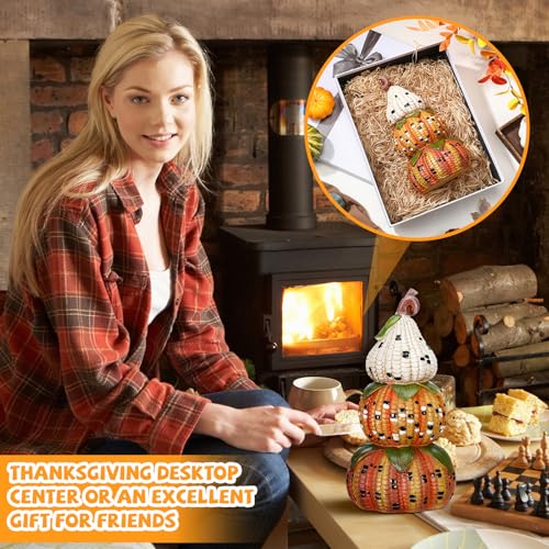 Fall Decorative Corn & Pumpkin Figurines for Home & Garden - 14 Inch Set