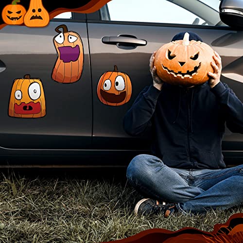 Halloween Car Magnets Set - Waterproof Pumpkin Decor for Vehicles, Mailboxes & Fridge