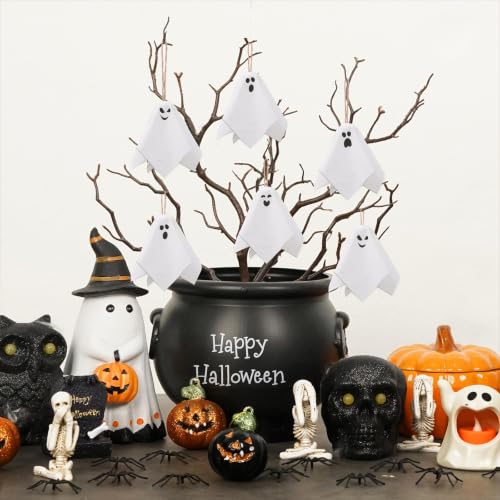 Halloween Ghost Hanging Ornaments Set - 16pcs, 5.5 Inch Cute Spooky Decorations