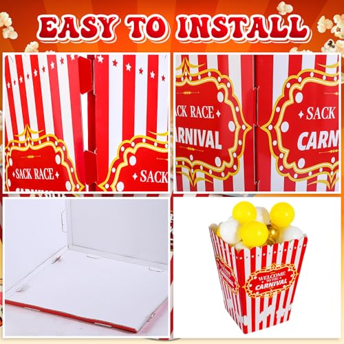 Giant Carnival Popcorn Box Decoration with 60 Balloons for Party & Event