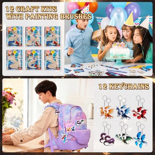 Dragon Party Favors Set for Birthday Decorations - 122 Pieces