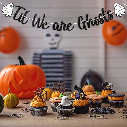 Halloween Ghost Banner for Bridal Shower and Party Decorations - Glitter Garland